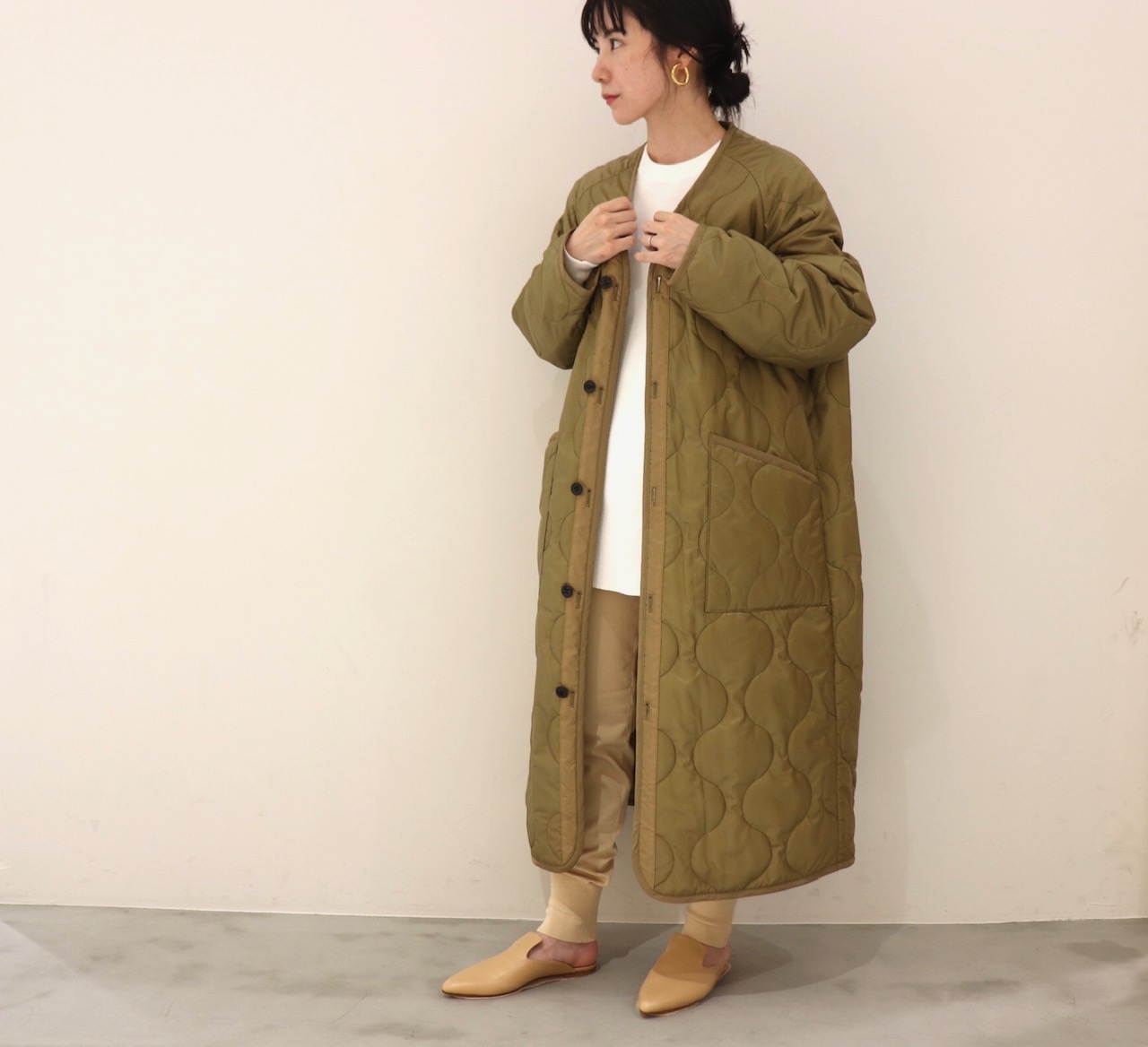 HYKE QUILTED LINER COAT 新品