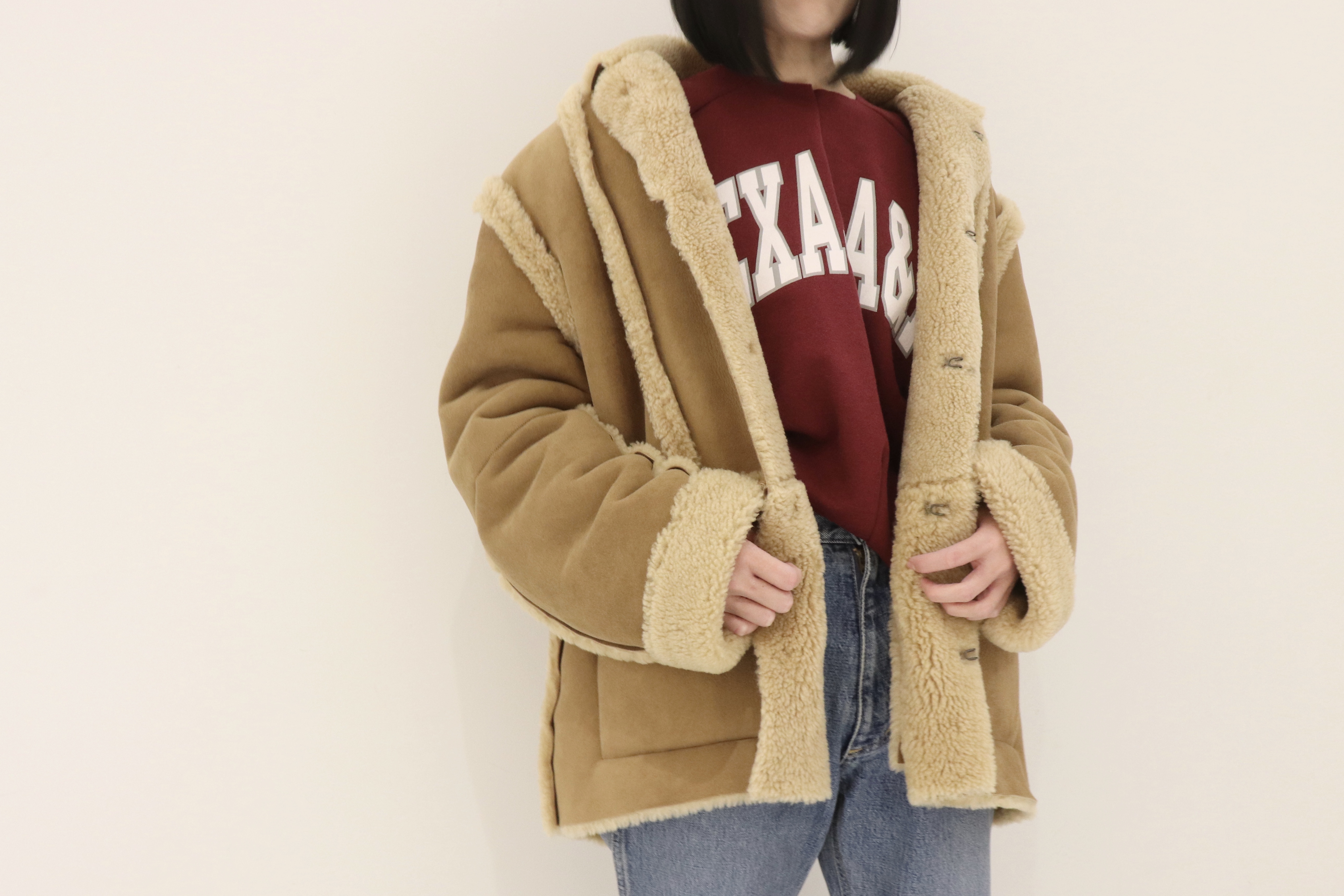 maison eureka mouton coat メゾンエウレカ ムートン-