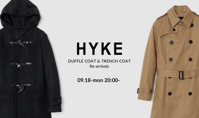 HYKE ダッフルコート＆トレンチコート入荷-9/18 | st company online