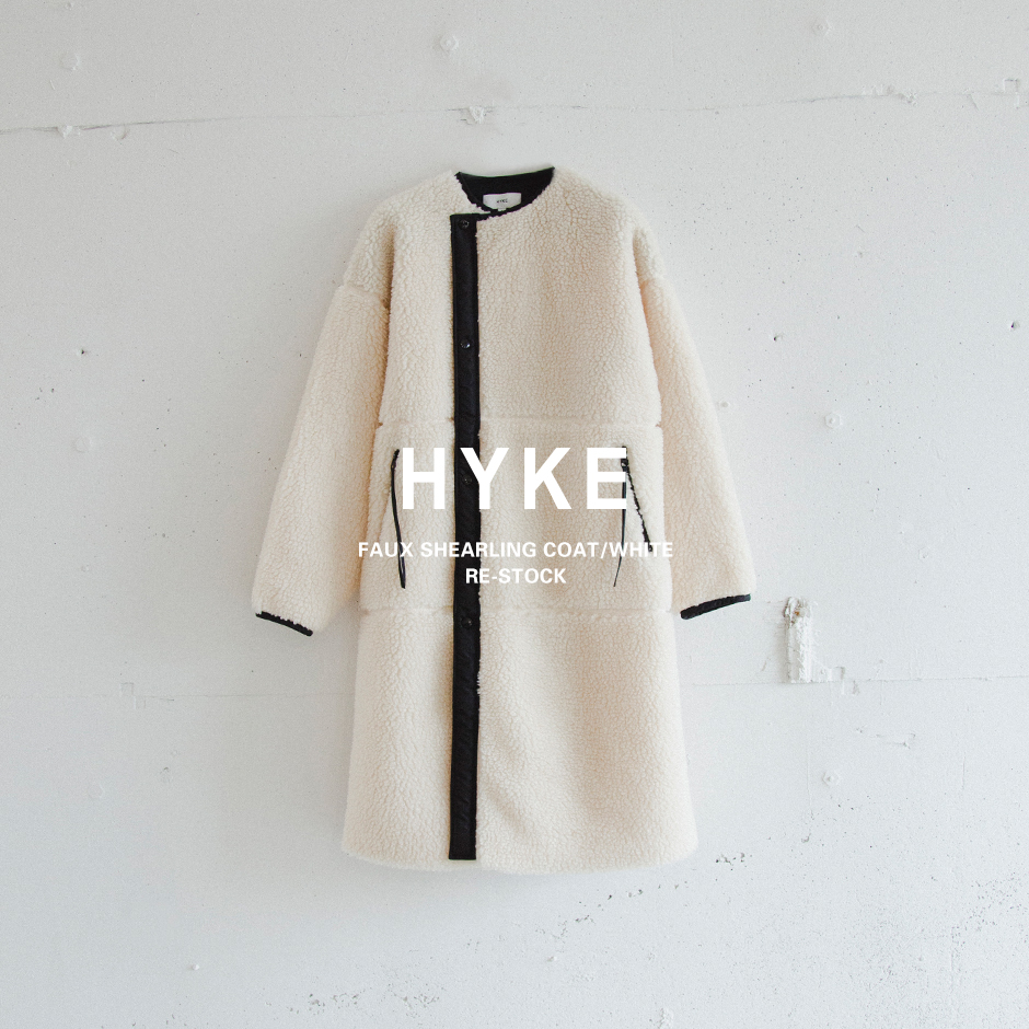 HYKE ハイク ボアコート ホワイト-