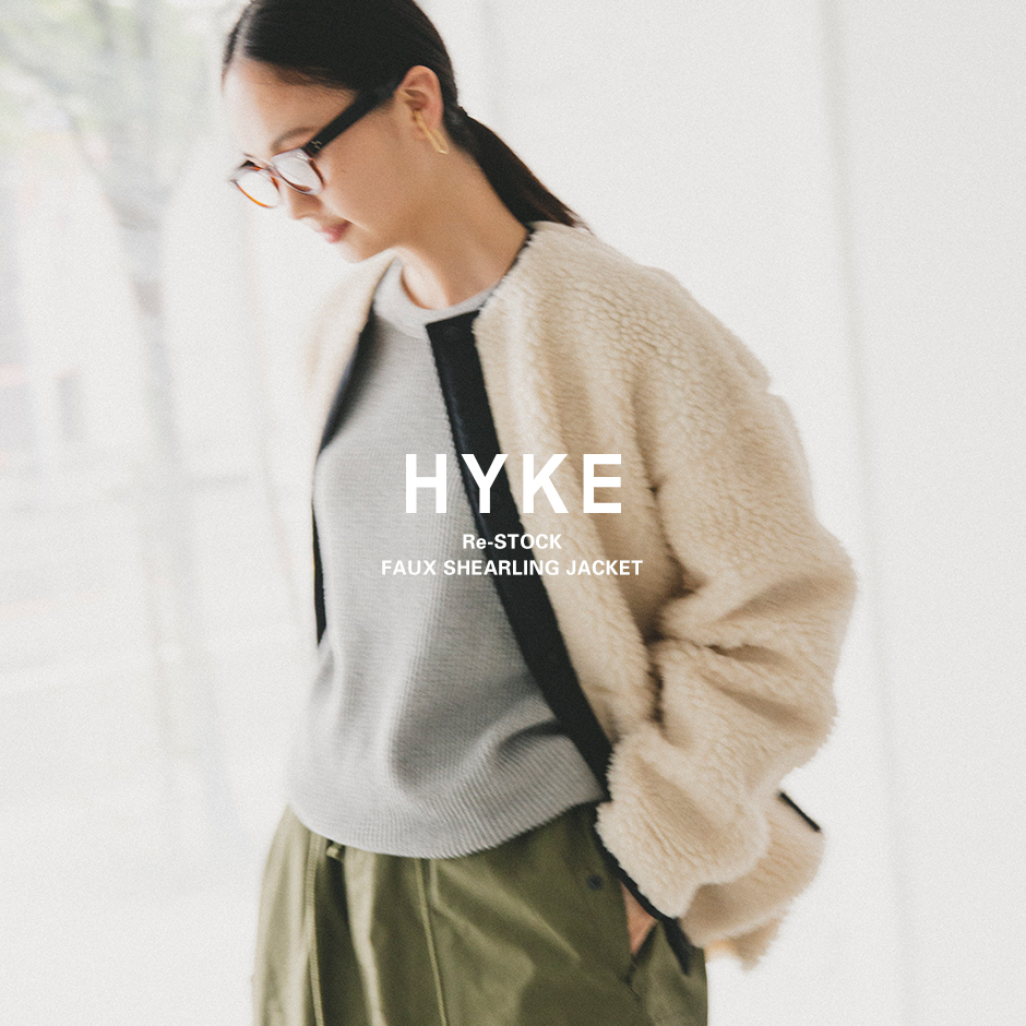 大阪直営店サイト 【HYKE】 FAUX SHEARLING JACKET ボアショート