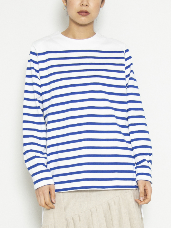 HYKE striped long-slvtee バスクシャツ 長袖Tシャツ-