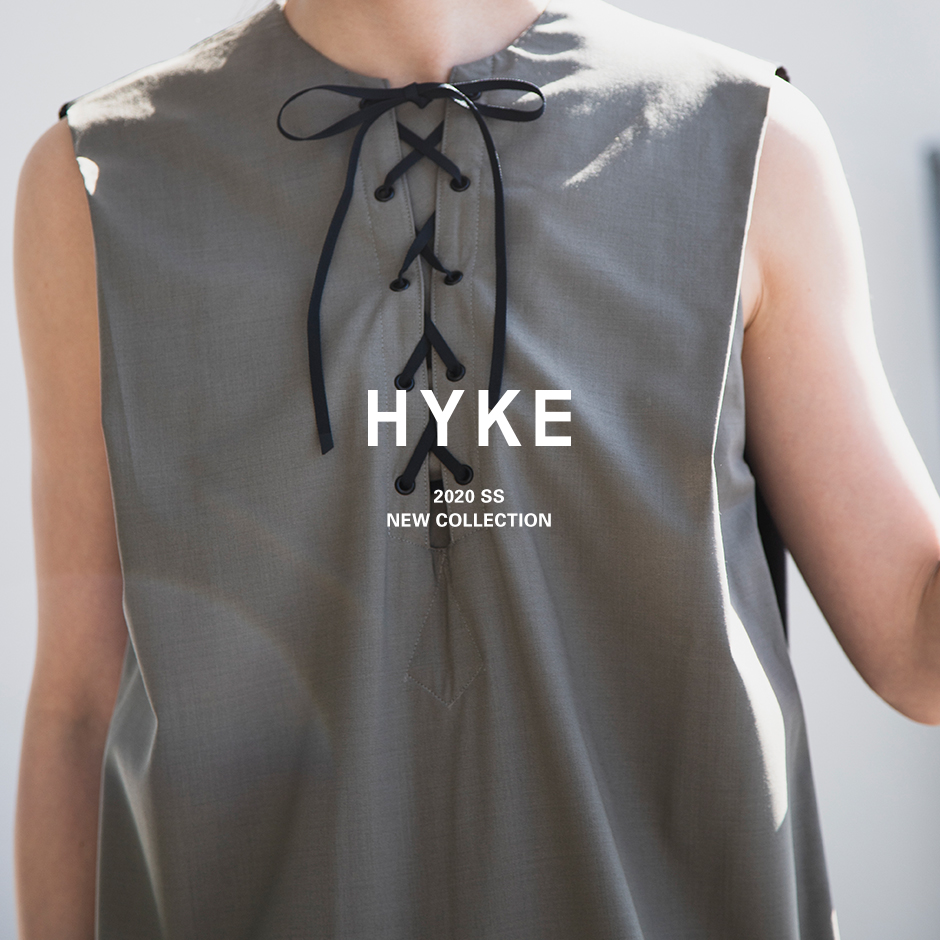 HYKE checked sheered shirt 2020ss