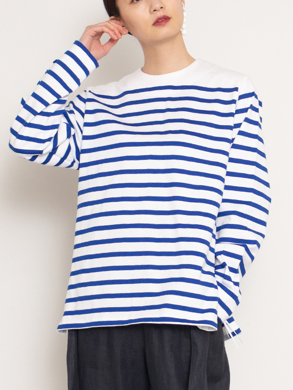 特上美品 HYKE striped long-slvtee バスクシャツ 長袖Tシャツ - 通販